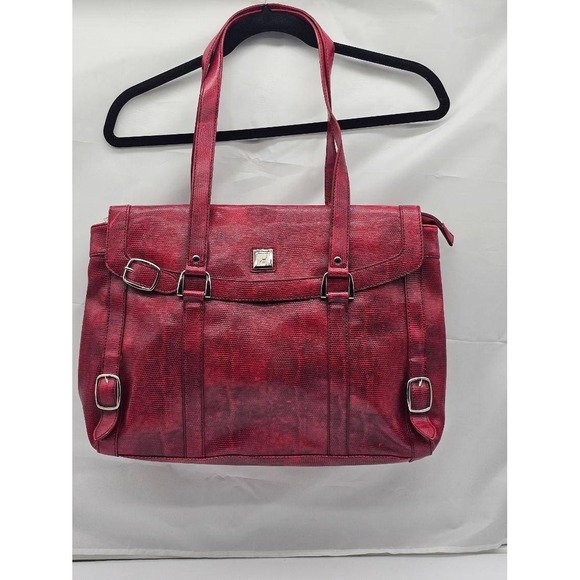 Diane Von Furstenberg Handbags - Diane Von Furstenberg DVF Large Shoulder Bag Women's Red  Buckle Detail